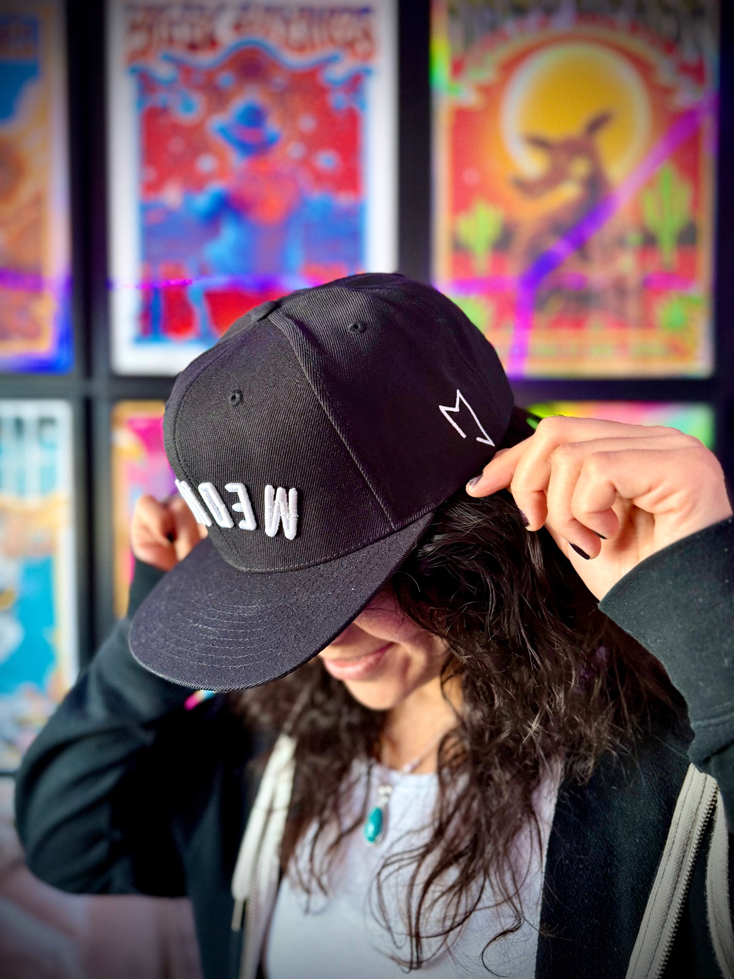 B&W Medusa flat bill hat