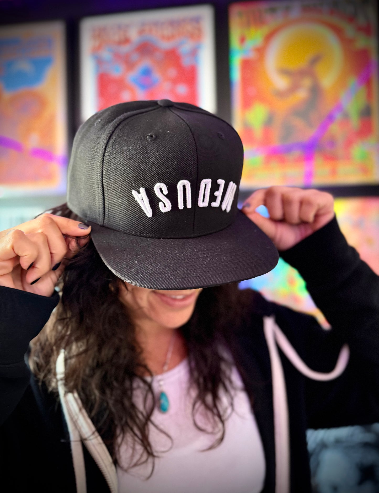 B&W Medusa flat bill hat