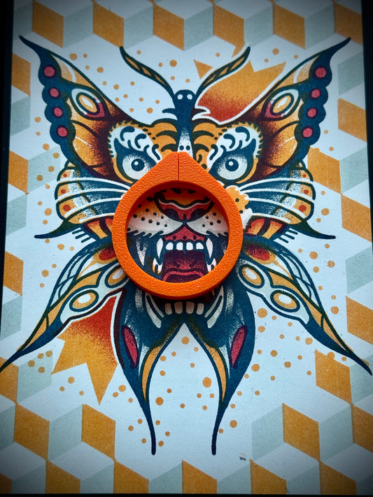 Zig zag Orange- 37mm coin holder