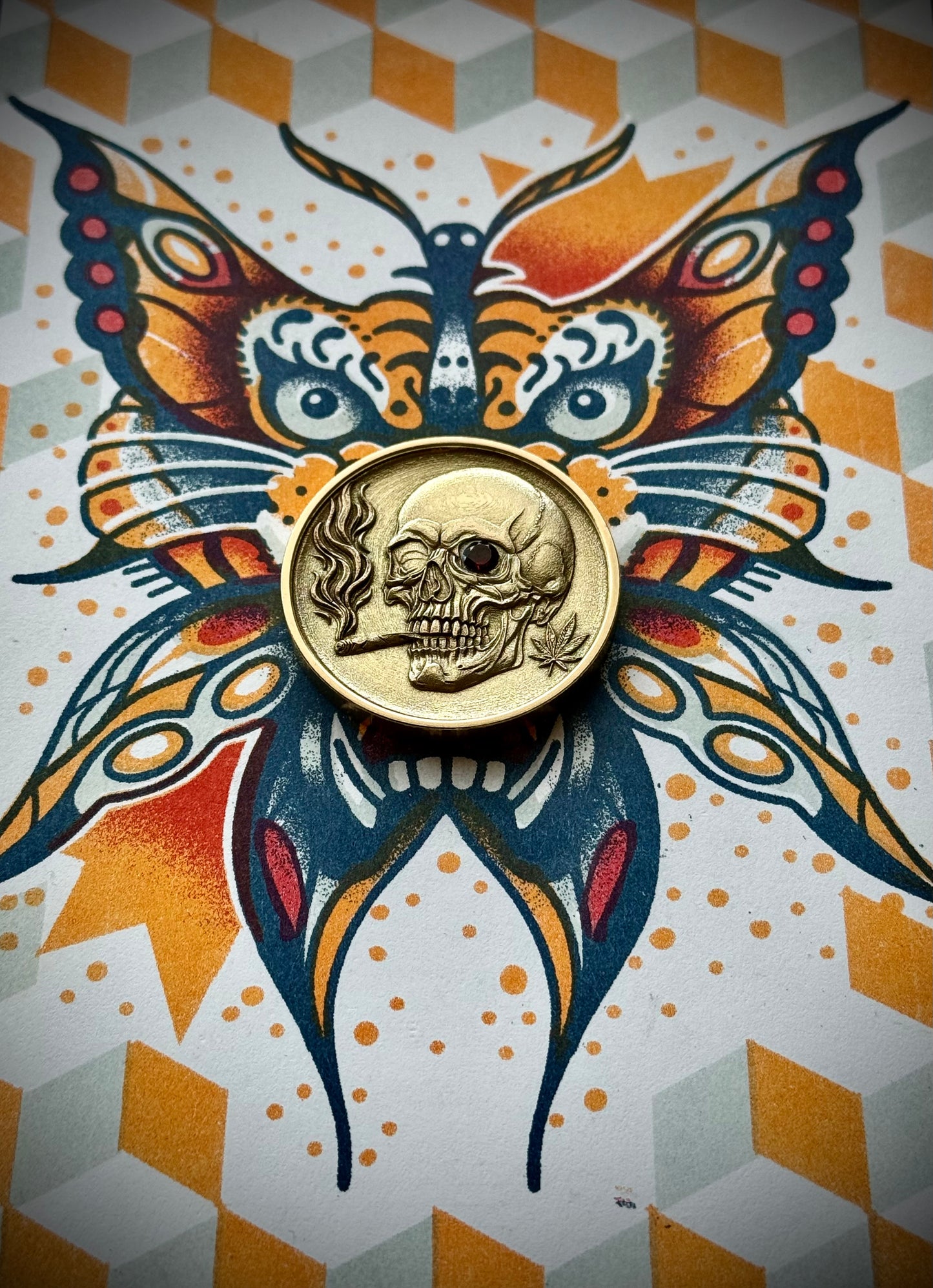 One Eyed Smoking Skull