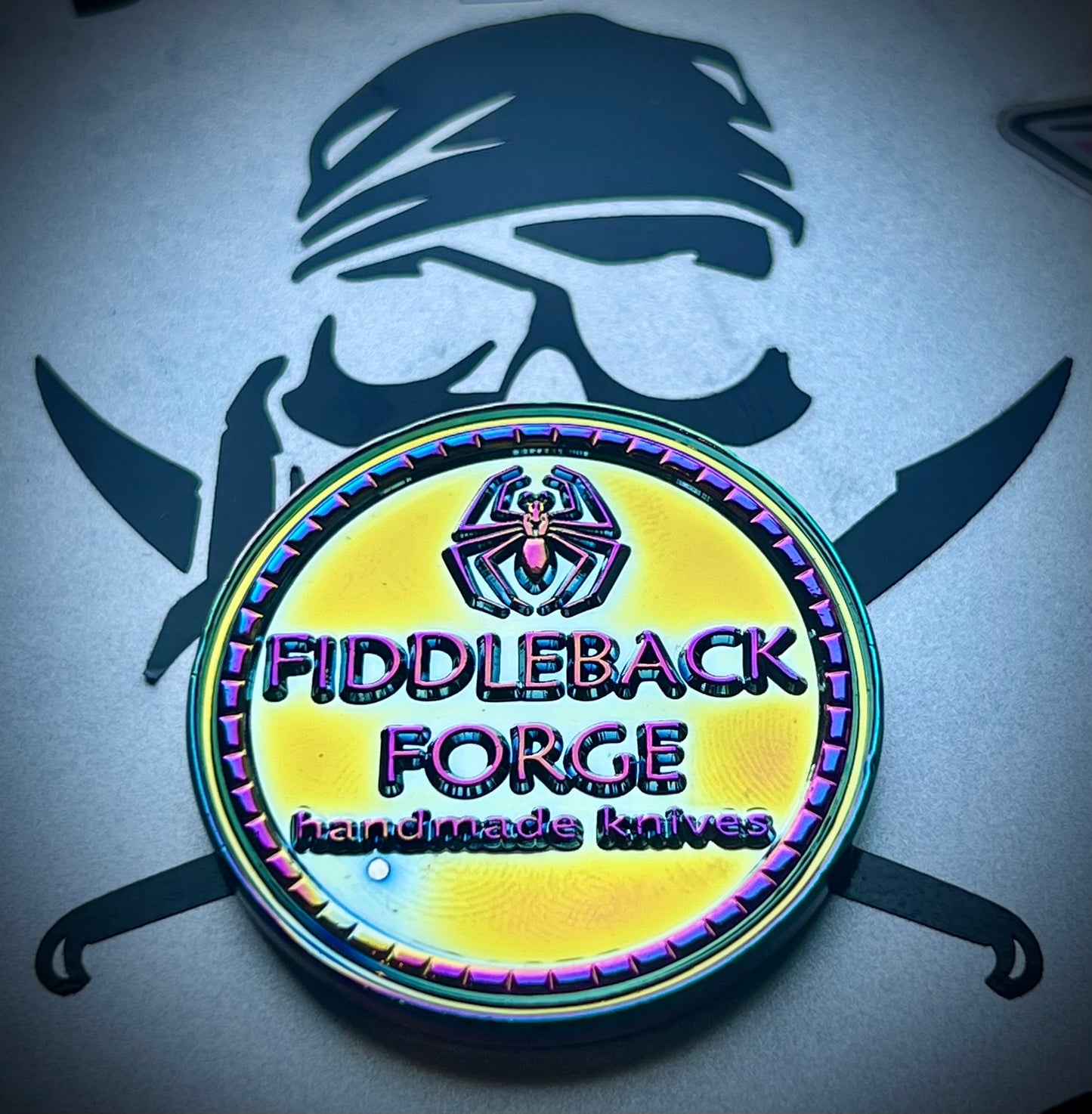 Anodized Fiddleback Forge Coin