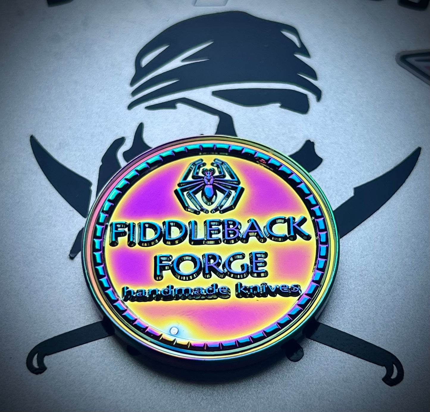 Anodized Fiddleback Forge Coin