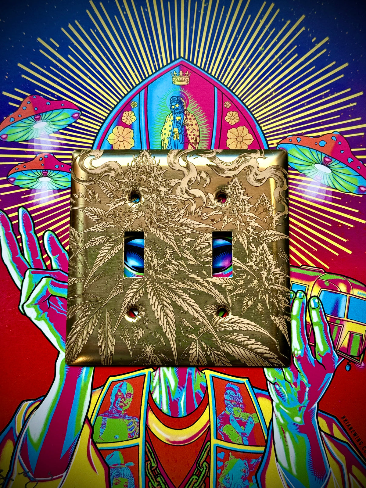 Marijuana double switch plate.