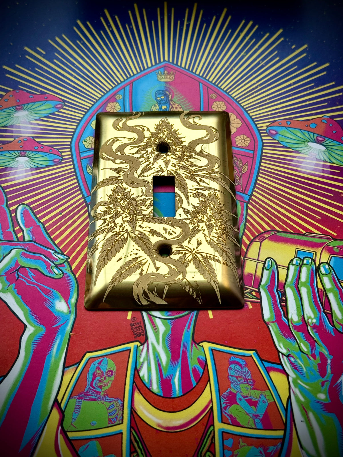 Marijuana single switch plate