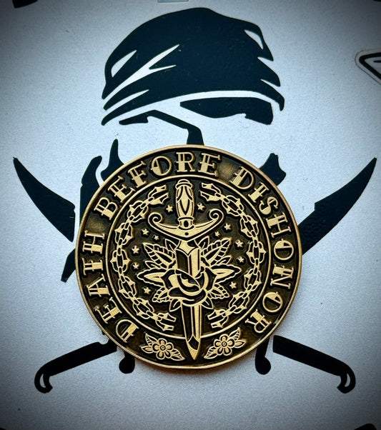 Death before dishonor- Antiqued Gold