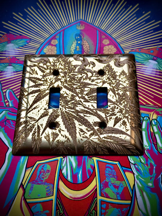 Marijuana double switch plate.